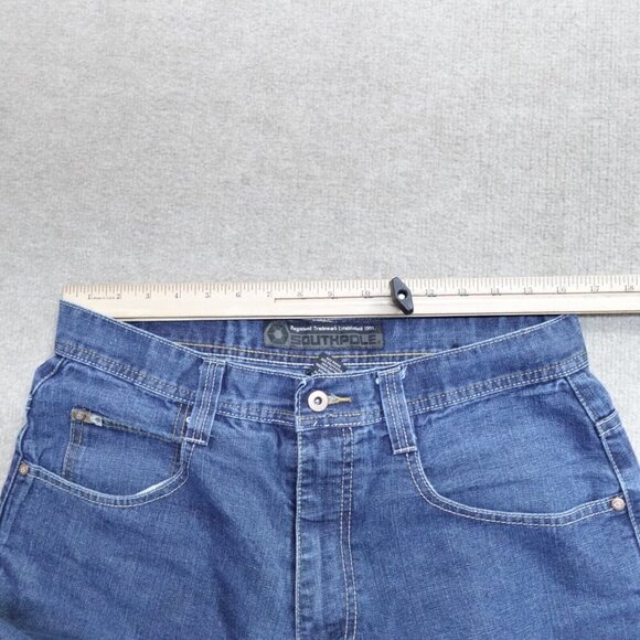 Vintage Southpole Shorts 34 Blue Denim Baggy Loose Y2K - Picture 7 of 10